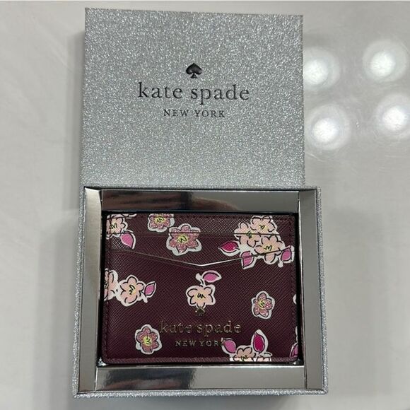 kate spade Bags Katespade Tinsel Deep Berry Glitter Fabric Boxed